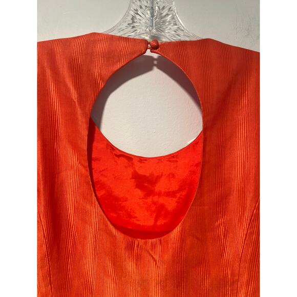 NWT Tibi Short Sleeve Cocktail Dress Bejeweled Coral Cotton & Silk Size 10 JL - Picture 4 of 7